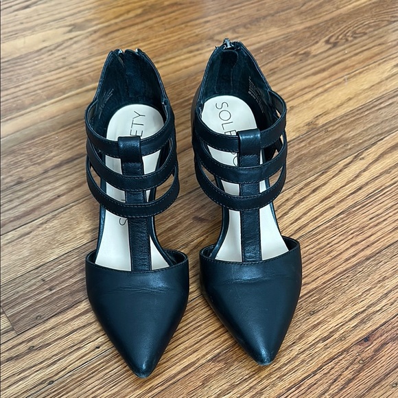 Sole Society “Mallory” Black Strappy Heels - Picture 1 of 6